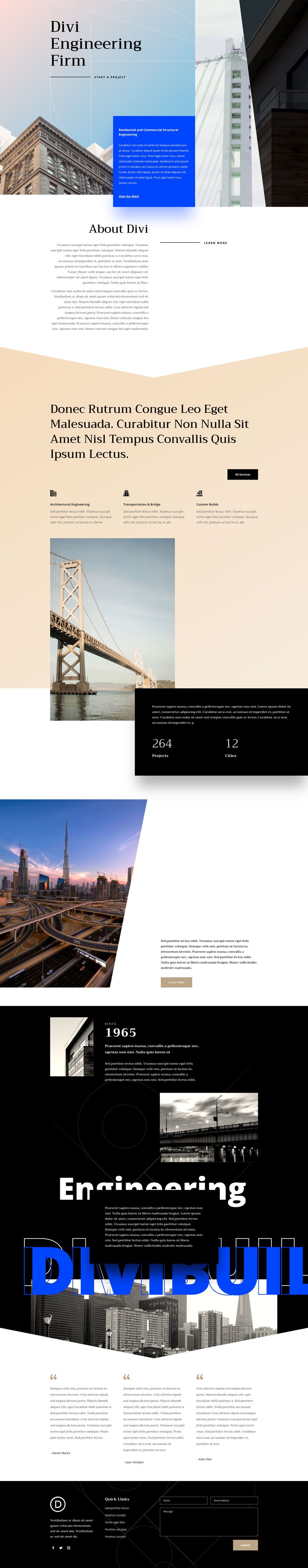 divi engineering firm layout pack