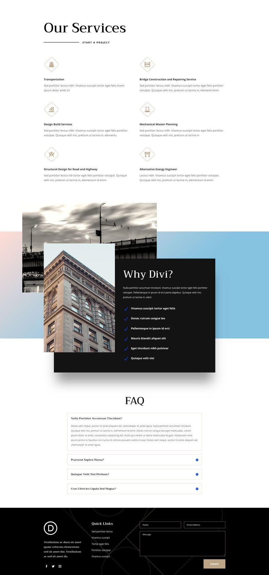 divi engineering firm layout pack