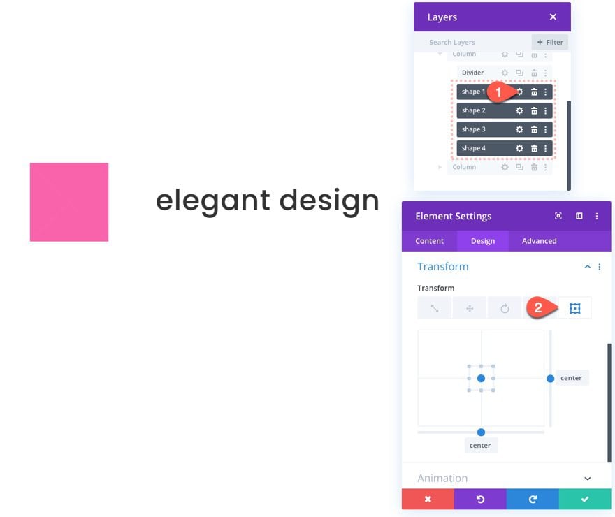 animate css shapes in divi