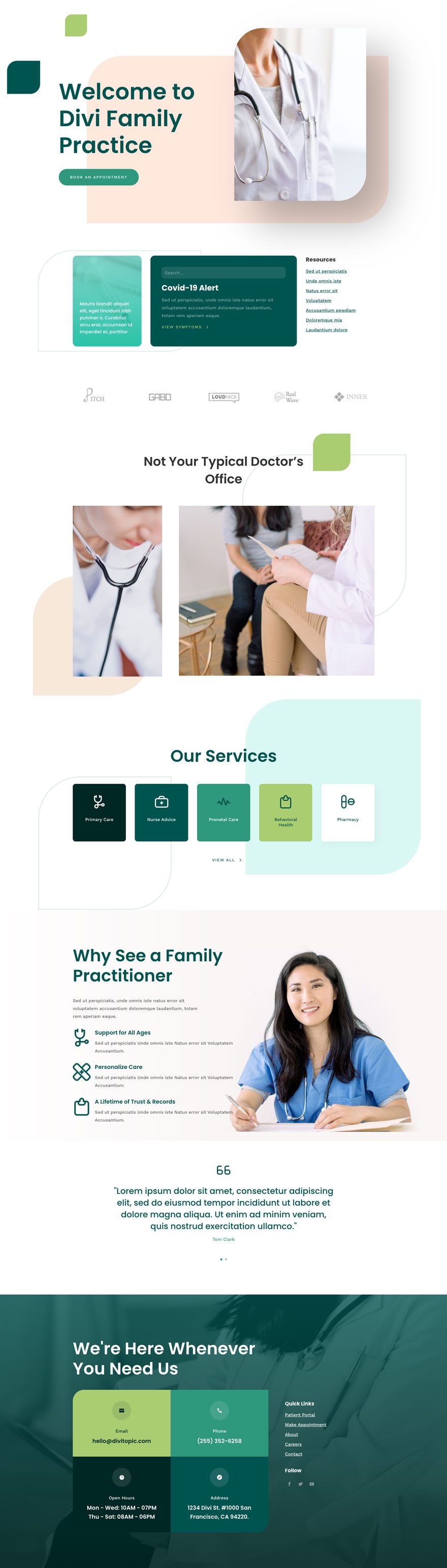 Get a FREE Family Doctor Layout Pack for Divi 1