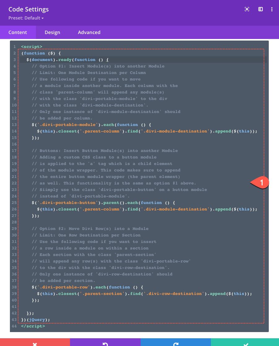 insert divi modules or rows into other modules