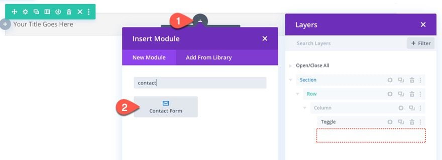 insert divi modules or rows into other modules