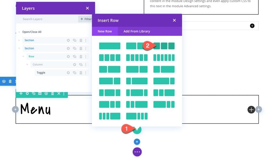 insert divi modules or rows into other modules