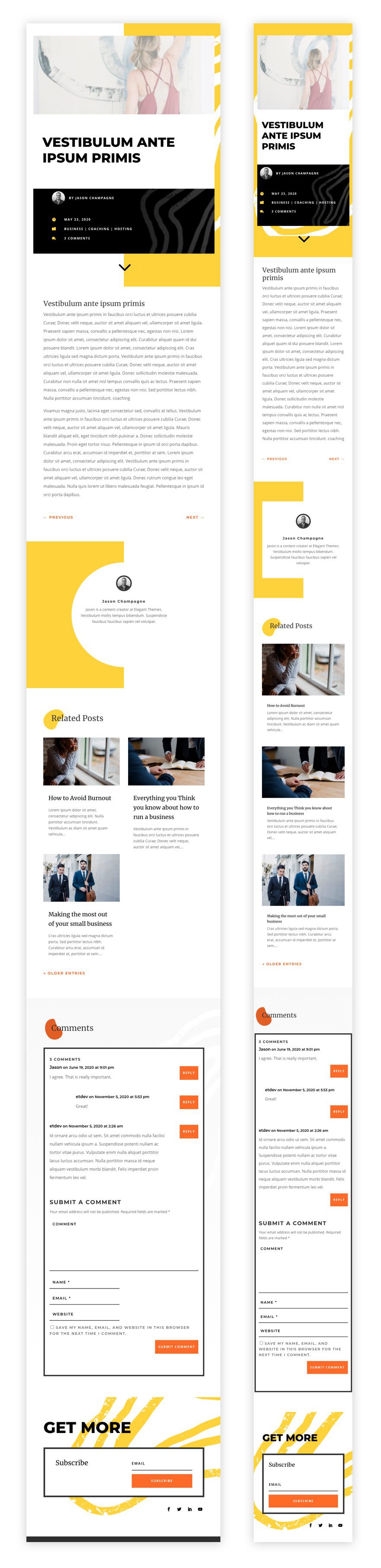 blog post template for Divi's Painter Layout Pack