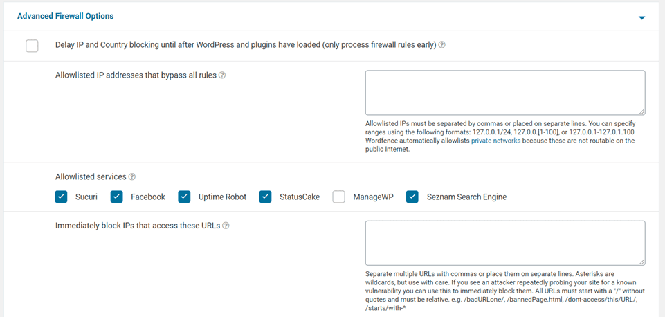 firewall options