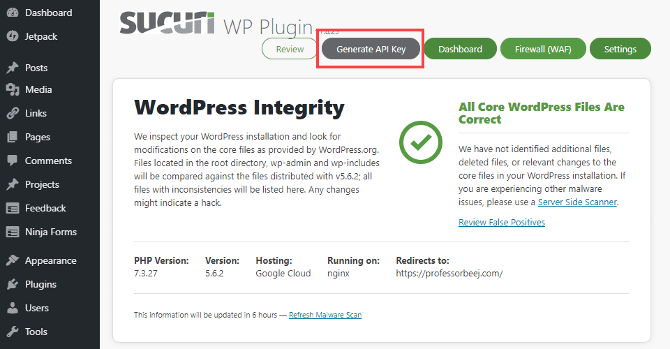 sucuri wordpress plugin