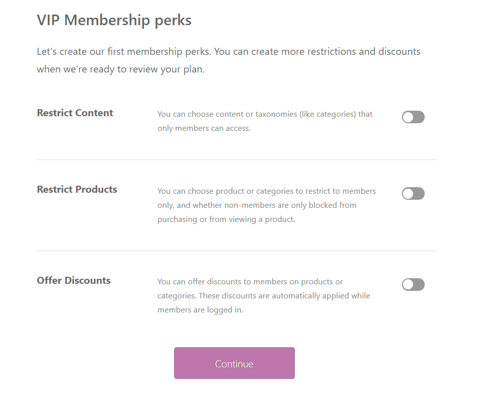 membership perks