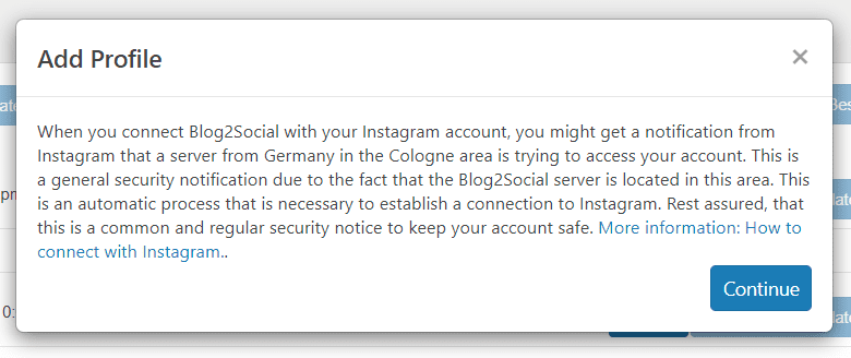 warning from blog2social