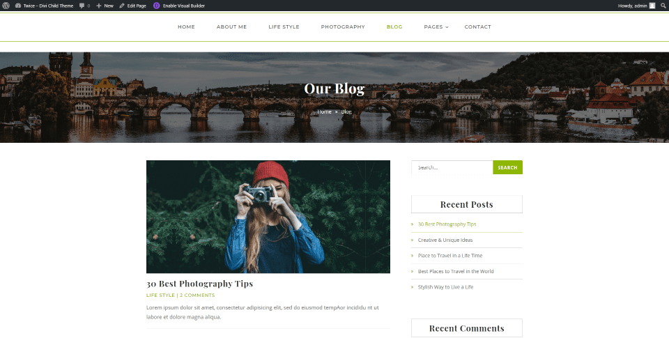 Blog and Category Pages