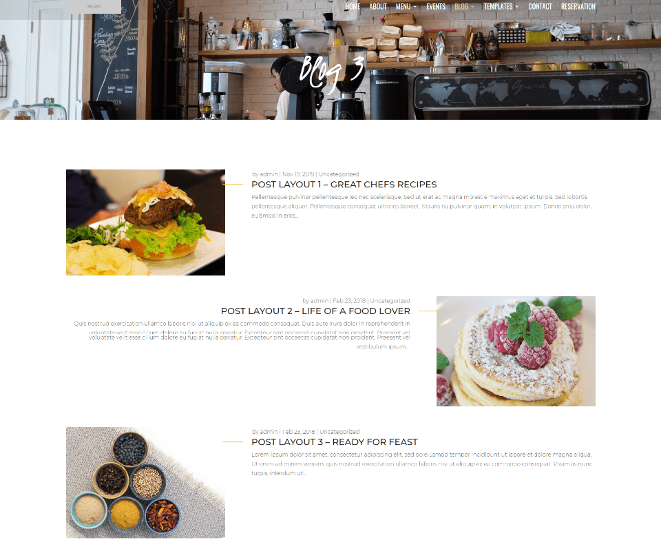 Divi Chef Blog Pages
