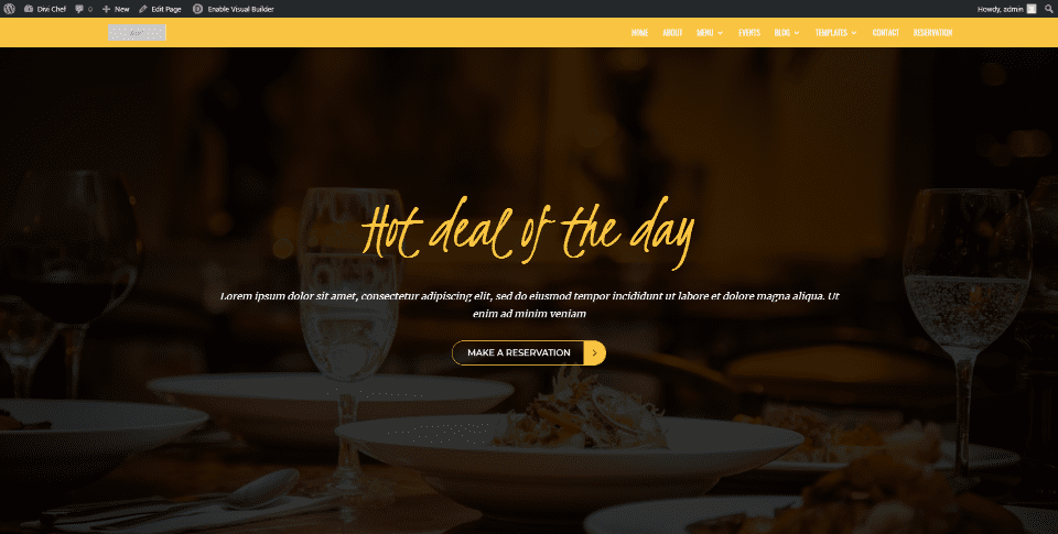 Divi Chef Child Theme Home Page