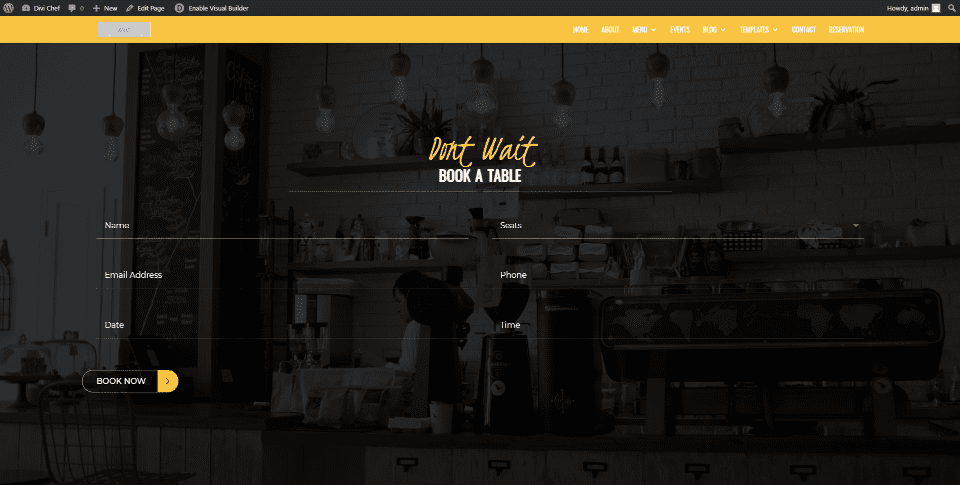 Divi Chef Child Theme Home Page