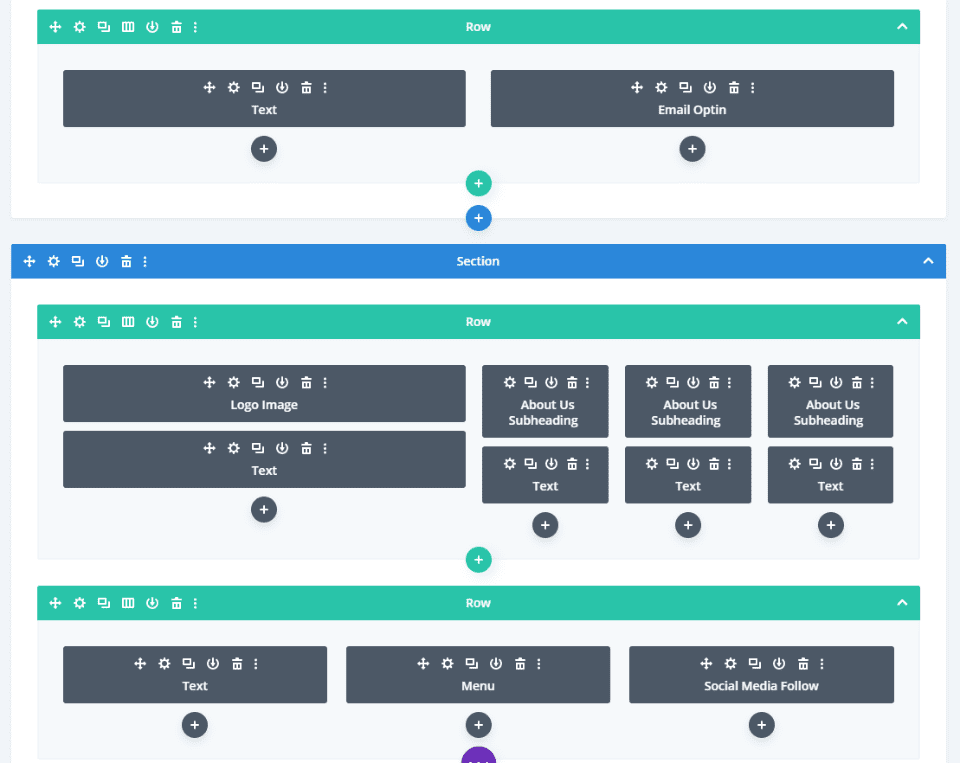 Divi Construction Footer