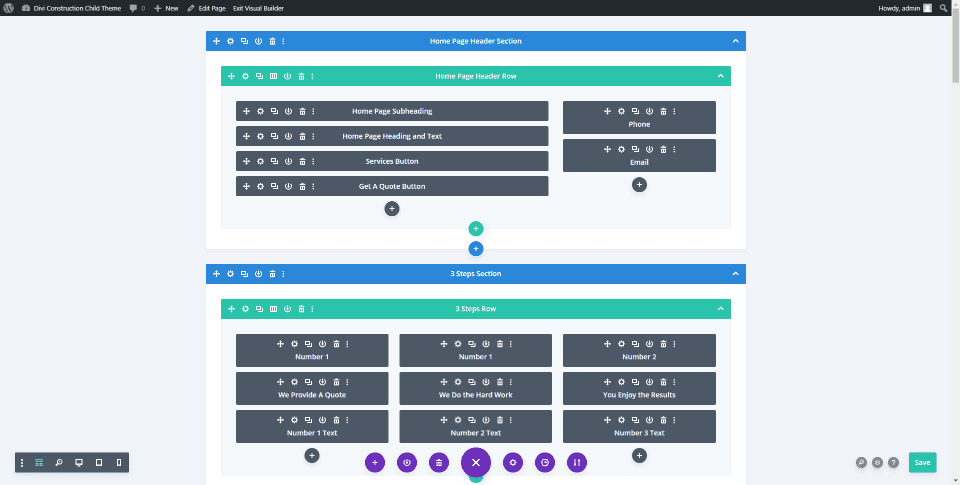 Divi Construction Pages