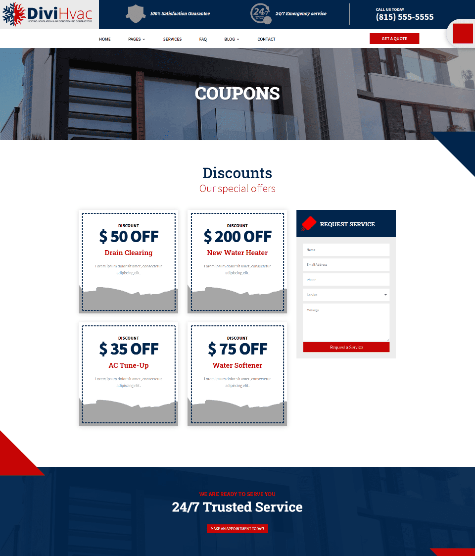 DiviHvac Coupons Page