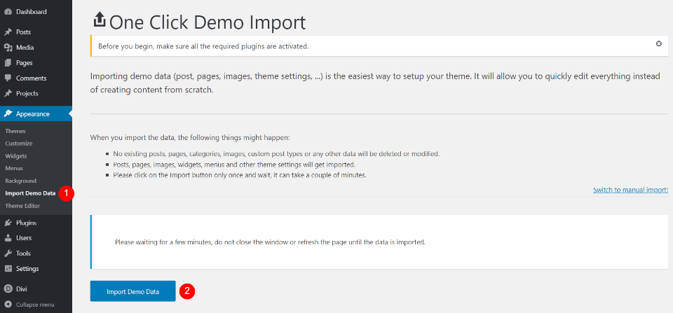 Installing Twice Divi Child Theme