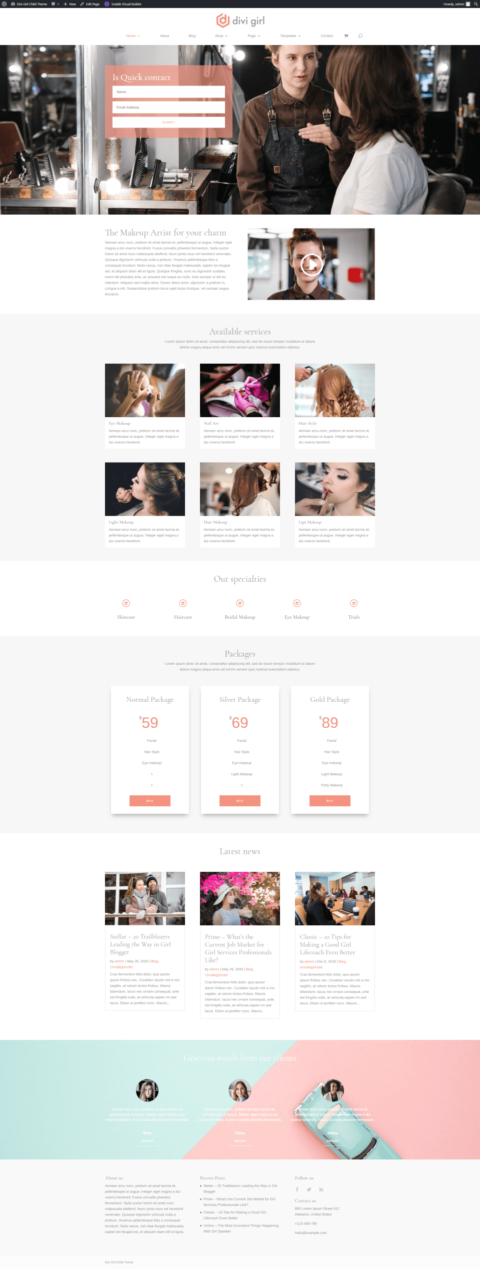 Makeup Artist Homepage