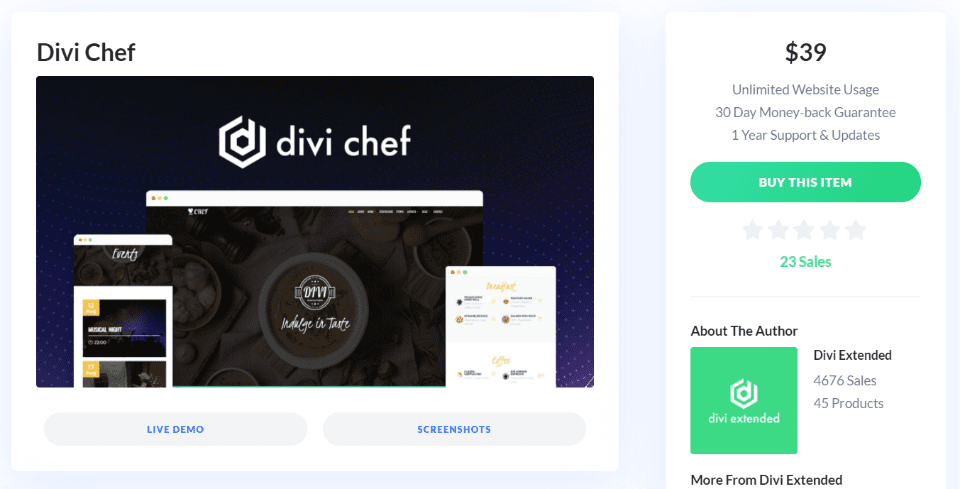 Where to Purchase Divi Chef Child Theme