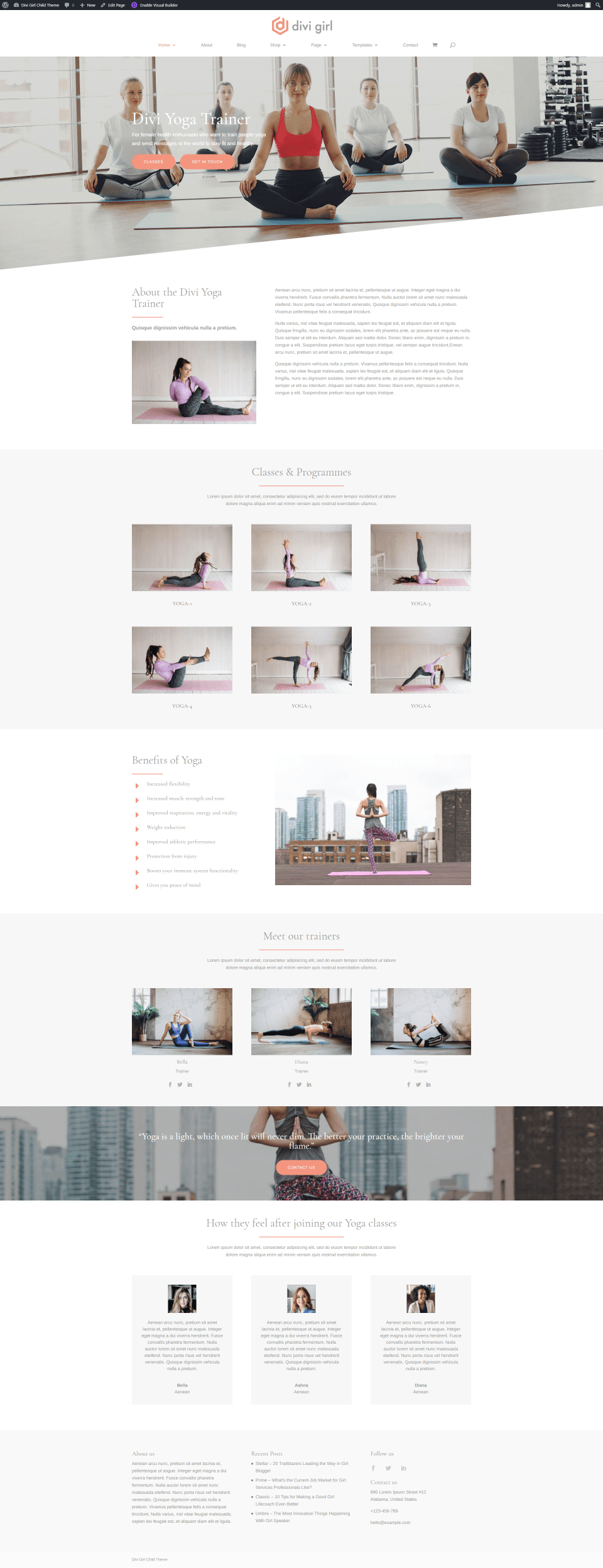 Yoga Trainer Homepage