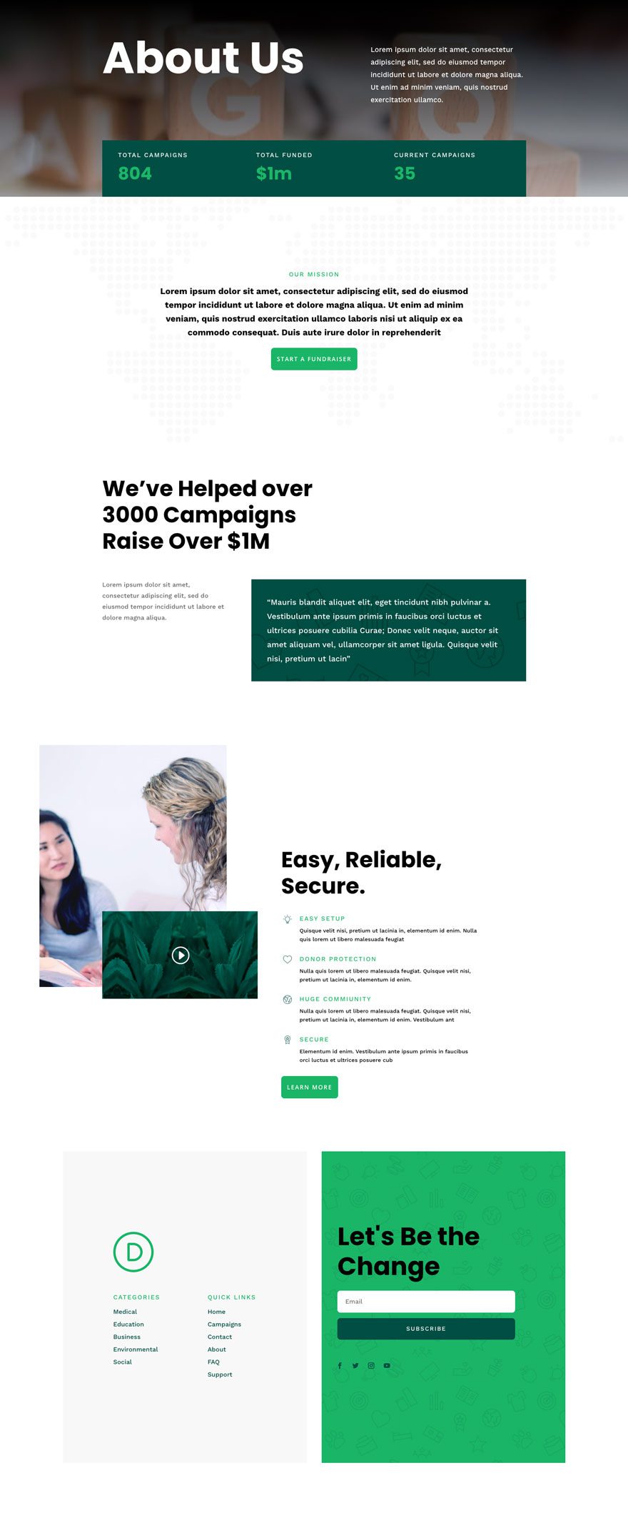 divi crowdfunding layout pack