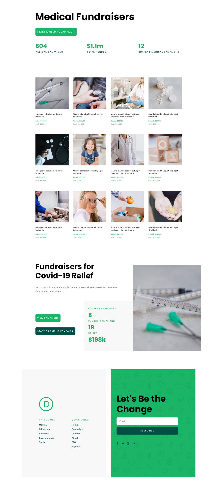 divi crowdfunding layout pack