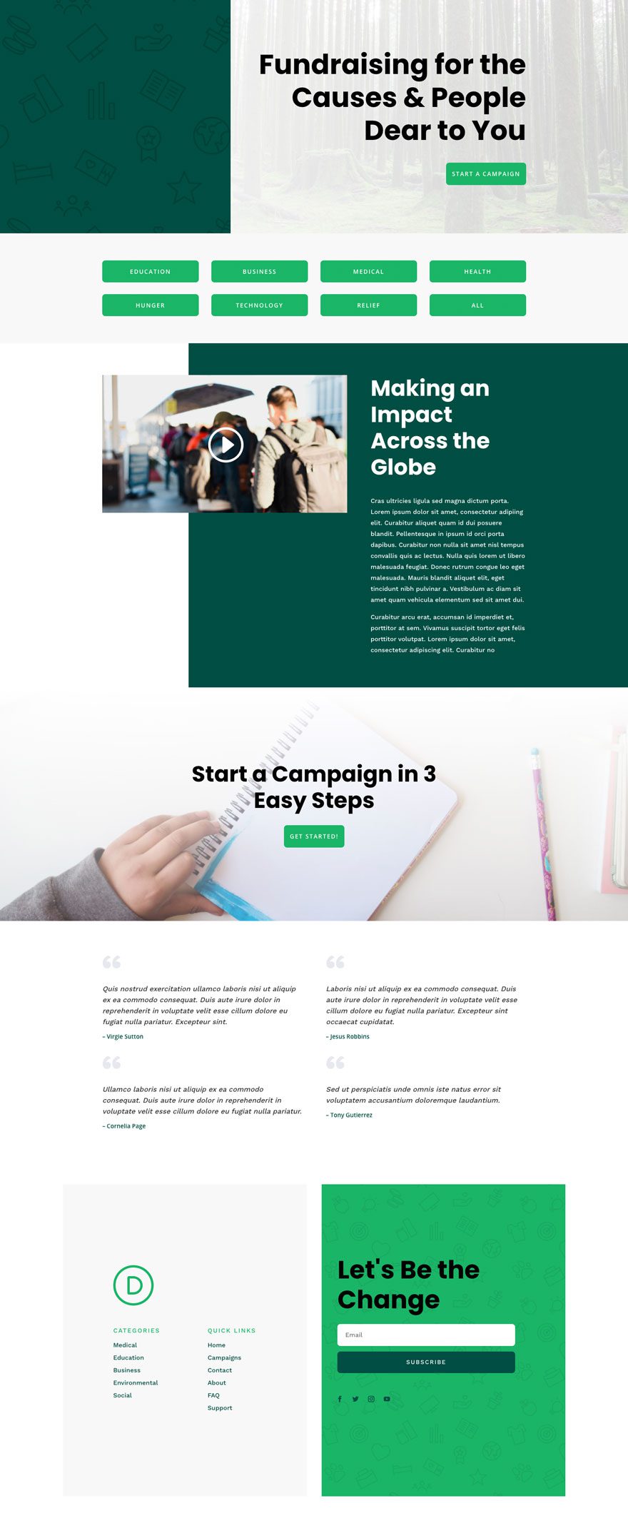 divi crowdfunding layout pack