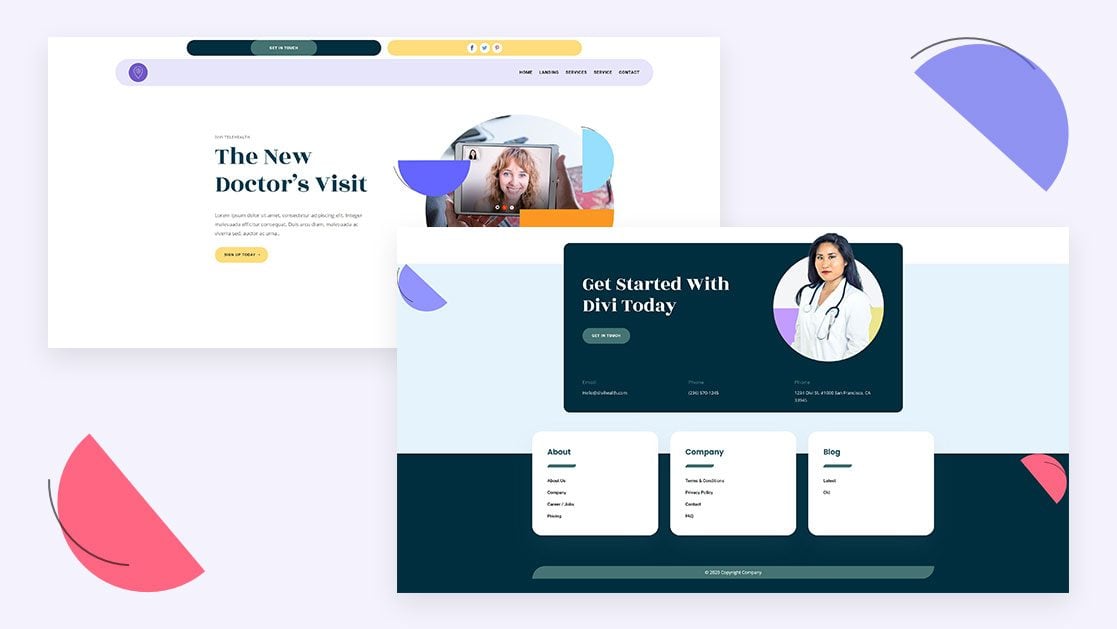 Download a FREE Header & Footer for Divi’s Telehealth Layout Pack