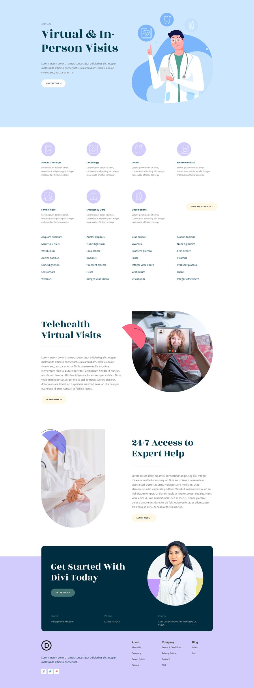 Get a FREE Telehealth Layout Pack for Divi 1