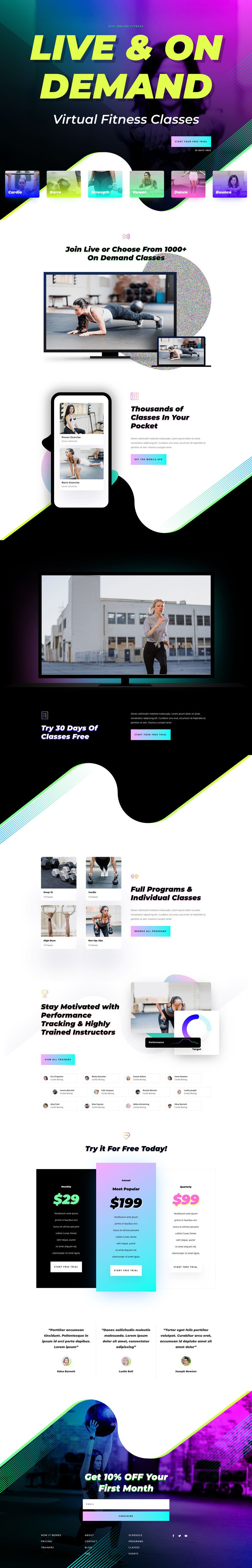 Get a FREE Virtual Fitness Layout Pack for Divi 1