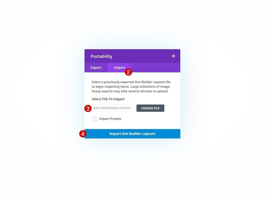 divi login page