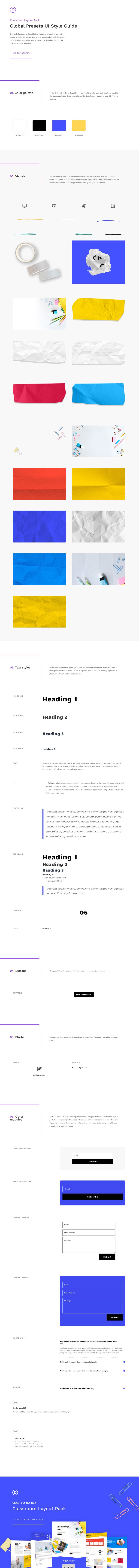 classroom global presets style guide