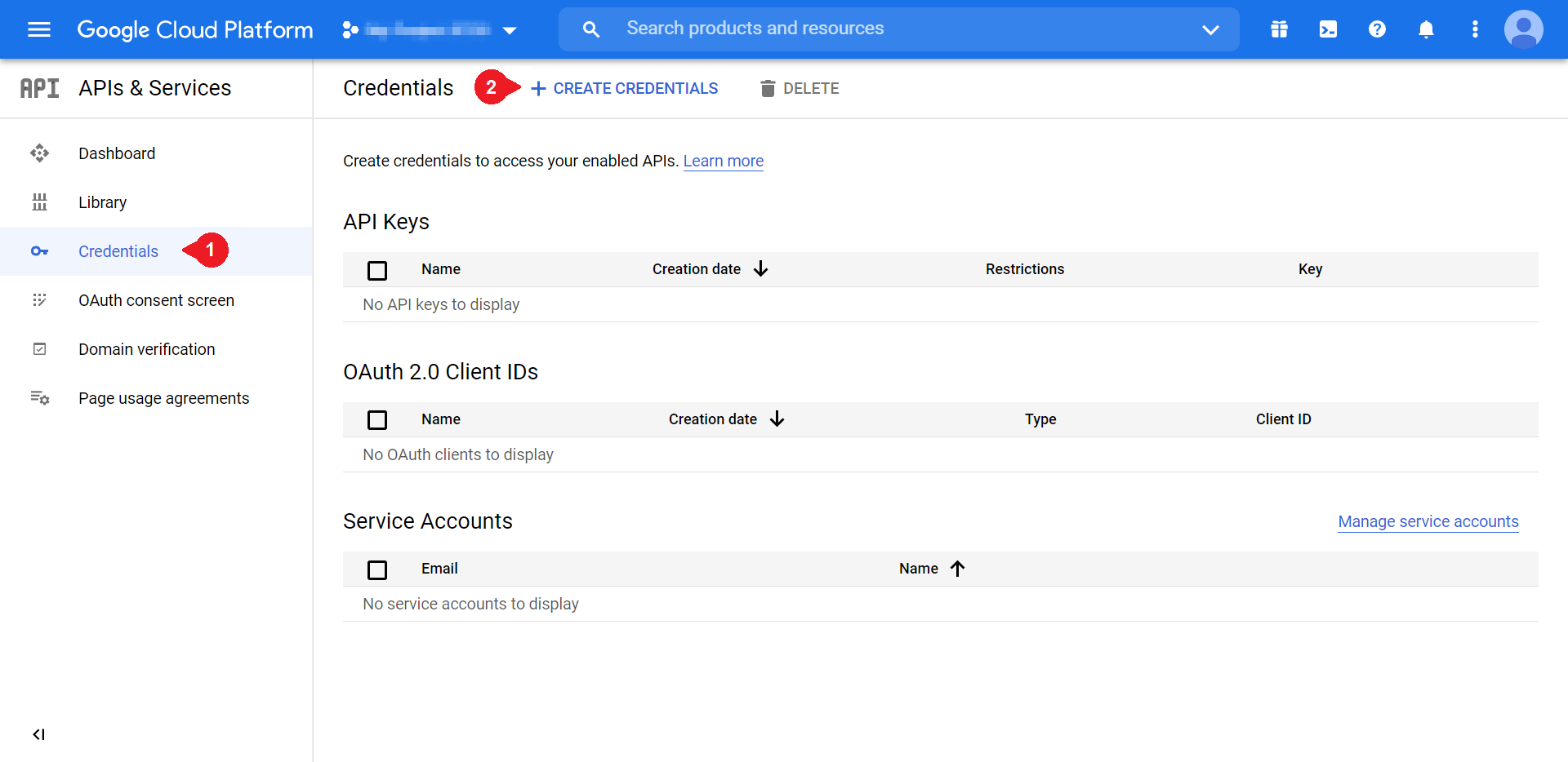 Setting up credentials for a Google Apps login.