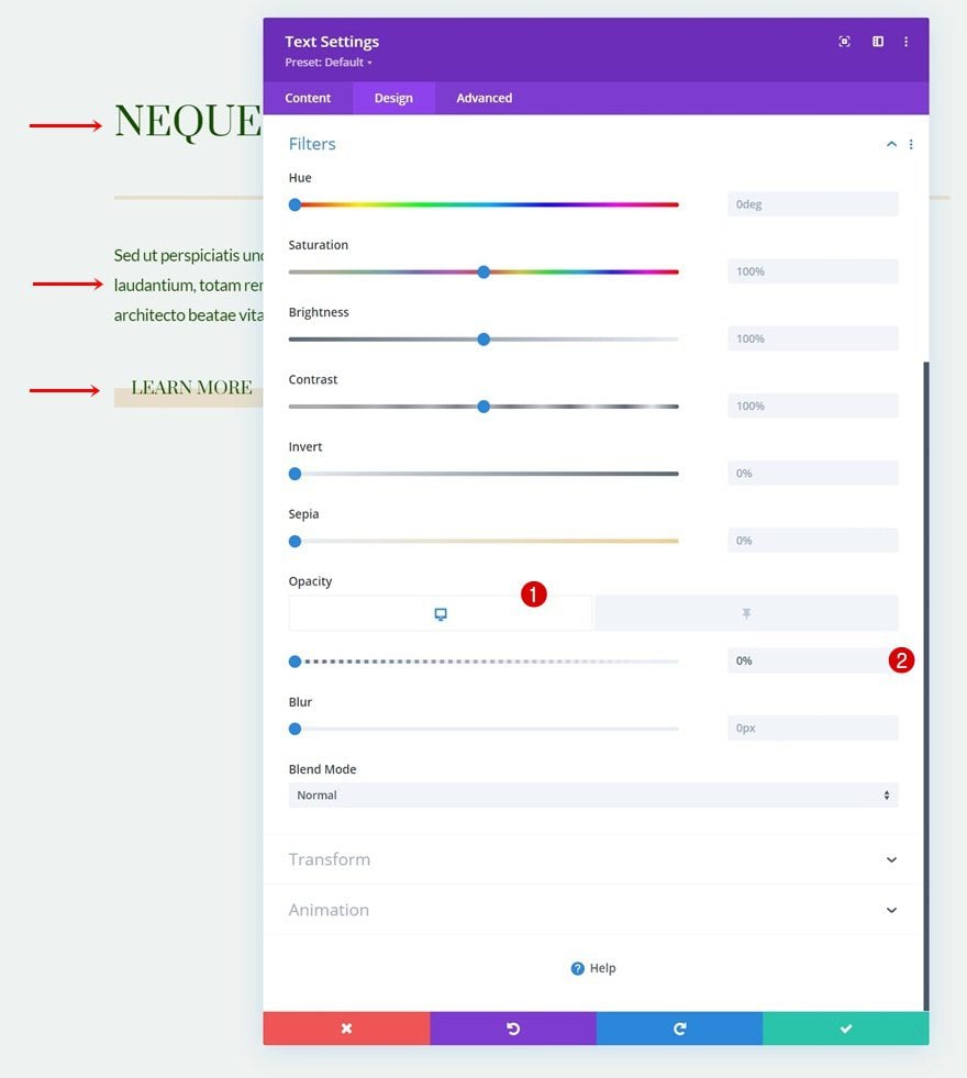 scroll effects and sticky options