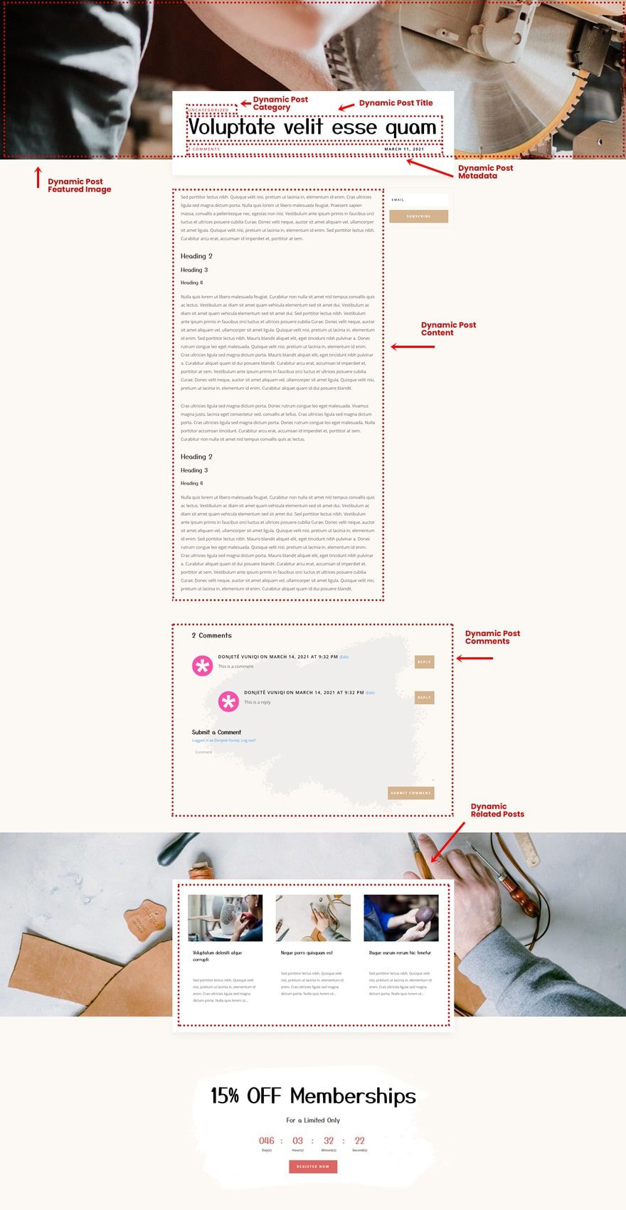 craft school blog post template