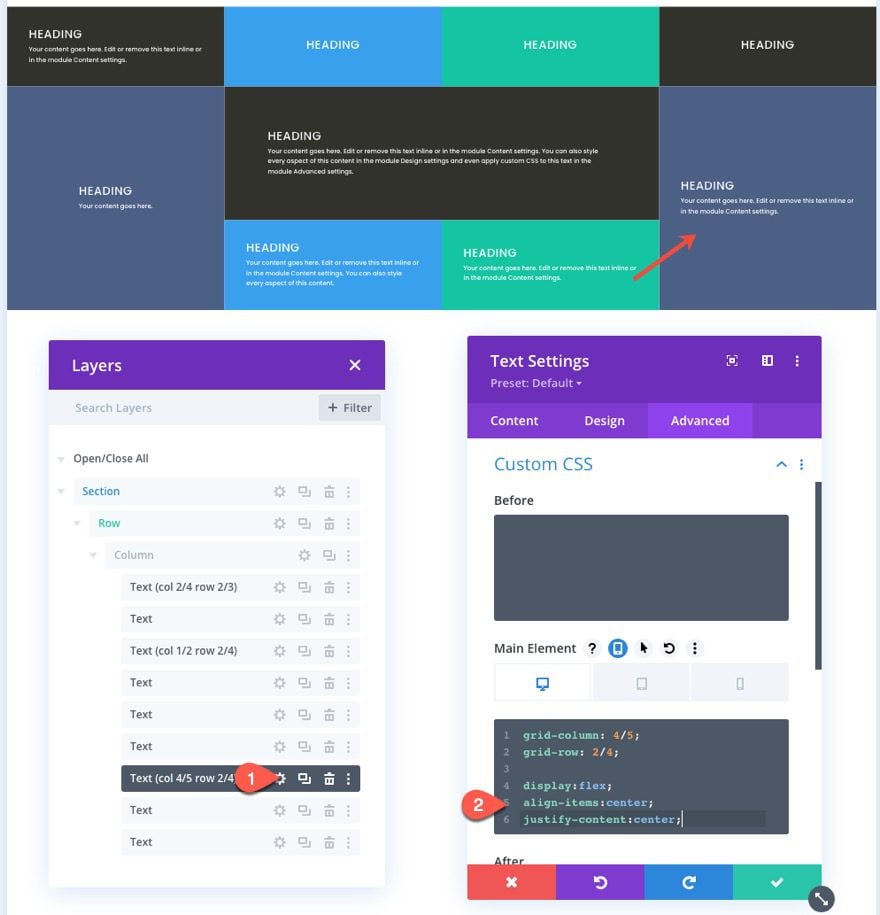 css grid layout for divi modules