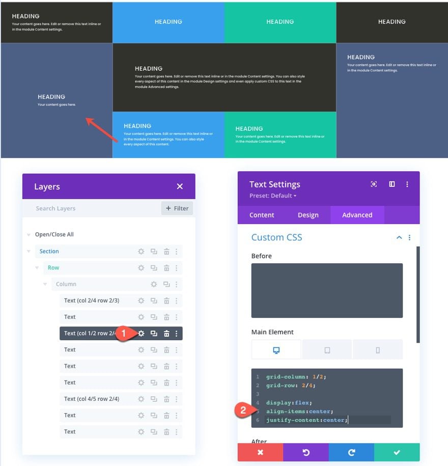 css grid layout for divi modules