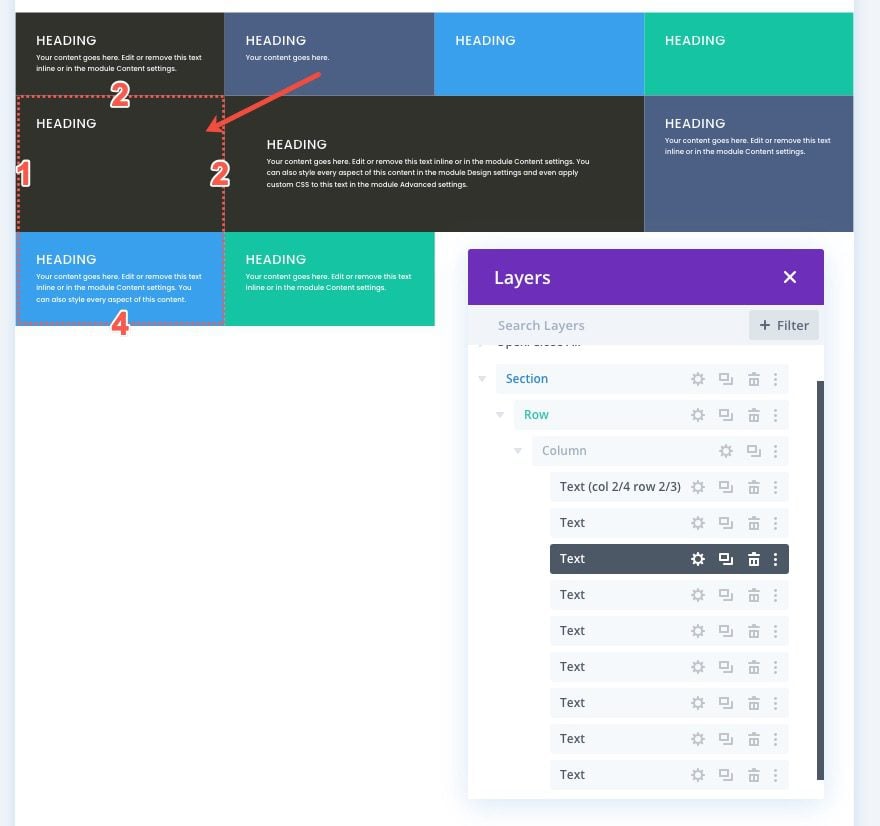 css grid layout for divi modules