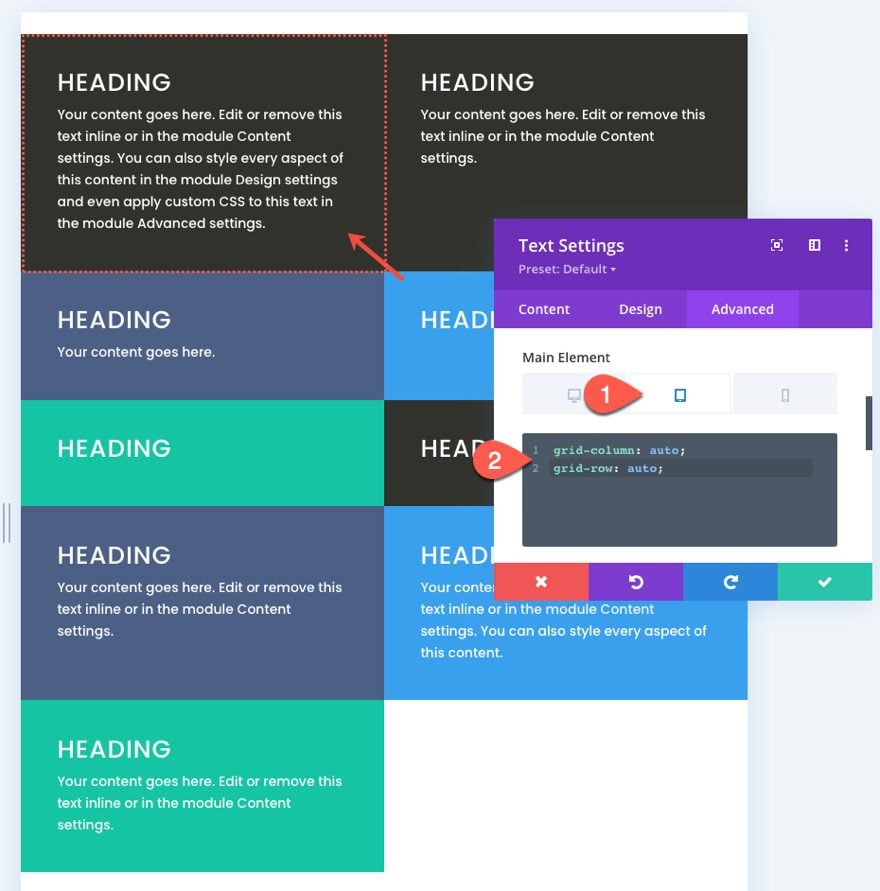 css grid layout for divi modules