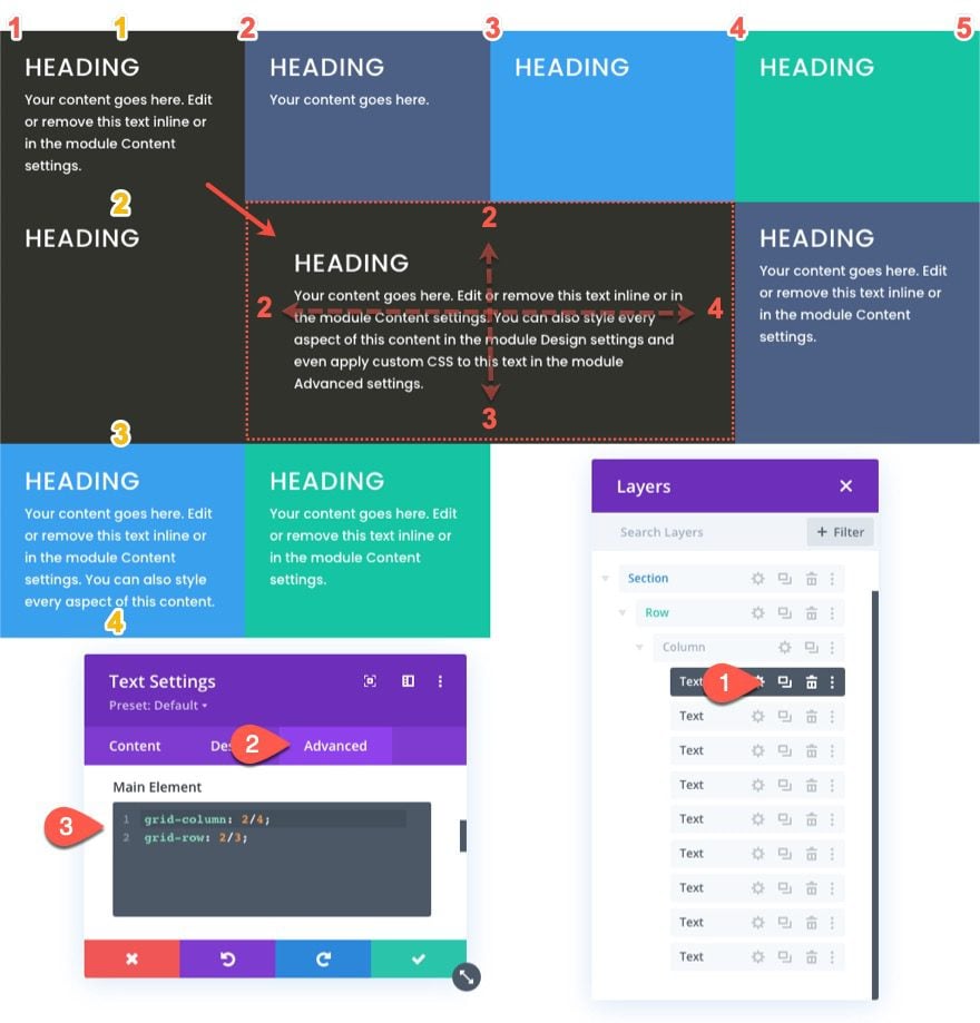 css grid layout for divi modules