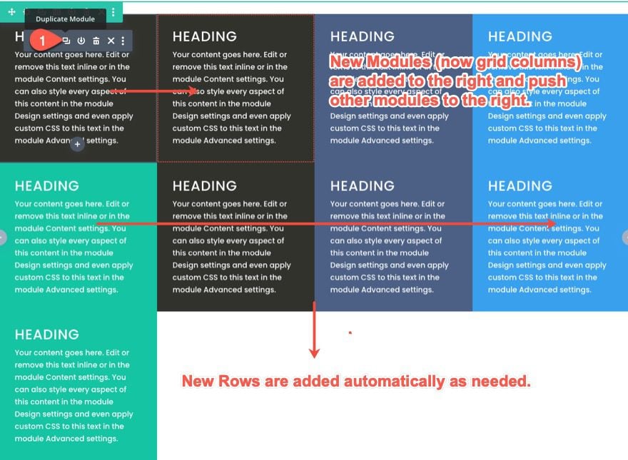 css grid layout for divi modules