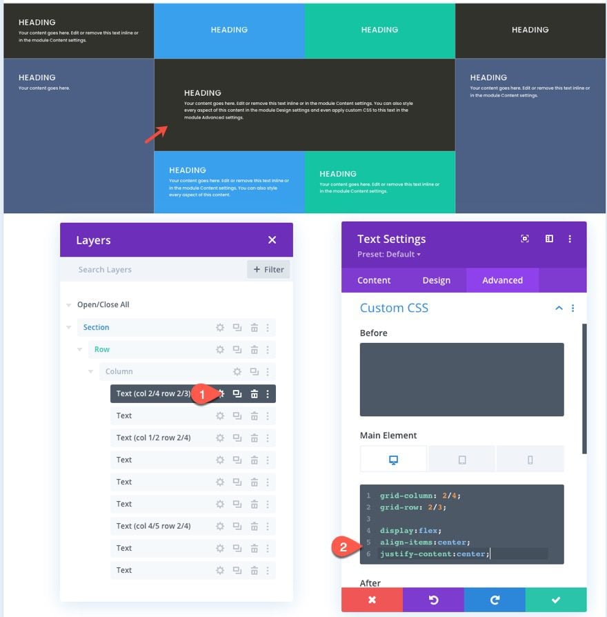 css grid layout for divi modules