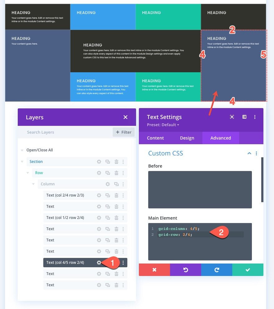 css grid layout for divi modules