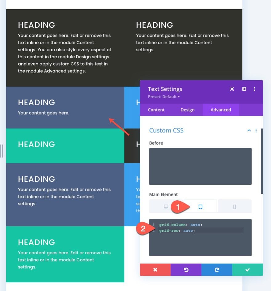 css grid layout for divi modules