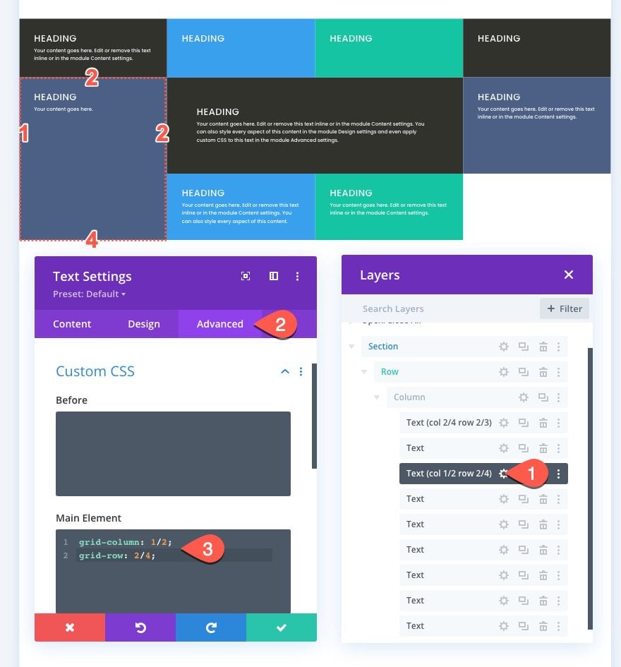 css grid layout for divi modules