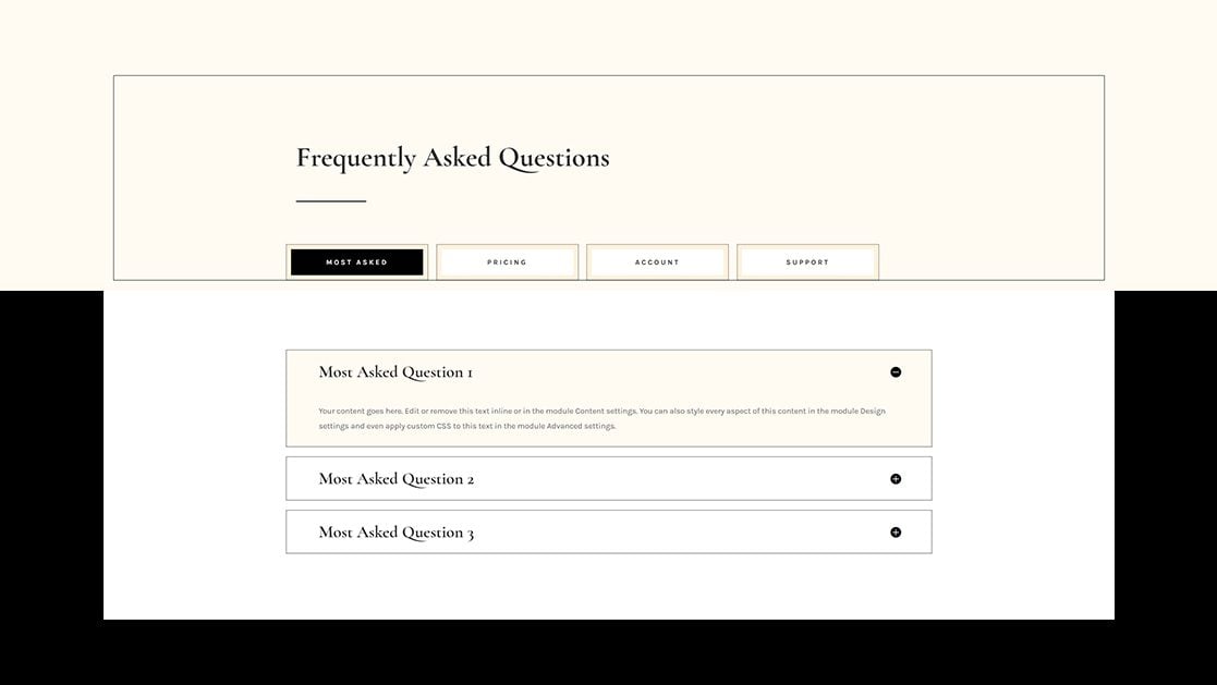 How to Structure Your FAQ with Custom Tabs in Divi
