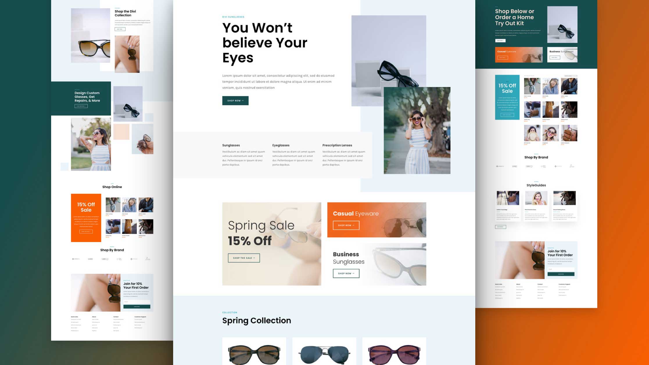 Get a FREE Sunglasses Shop Layout Pack for Divi