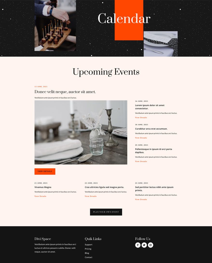 event venue website