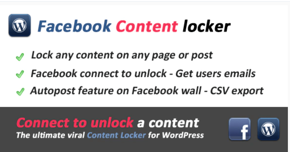 The Facebook Content Locker plugin