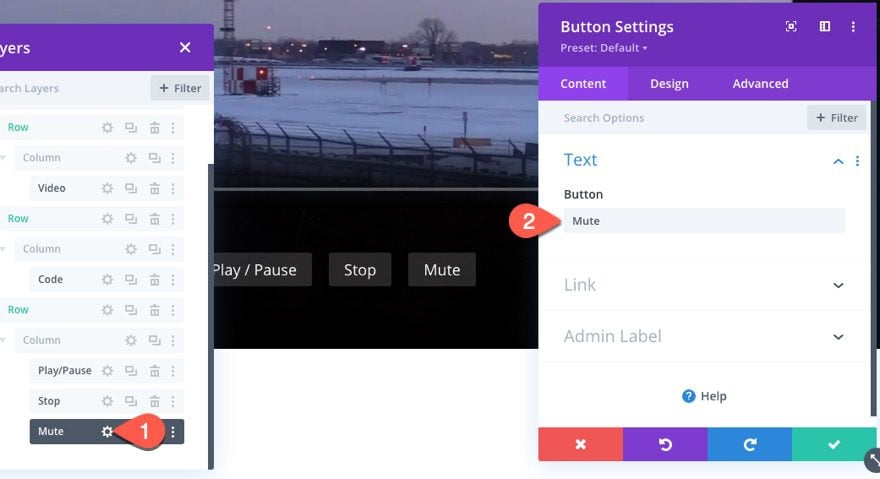 divi custom html5 video controls