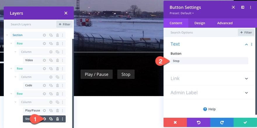 divi custom html5 video controls